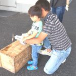 第4回H・DIYスクール、『座れる収納ボックス』作り、バーナーで焦げ目付け